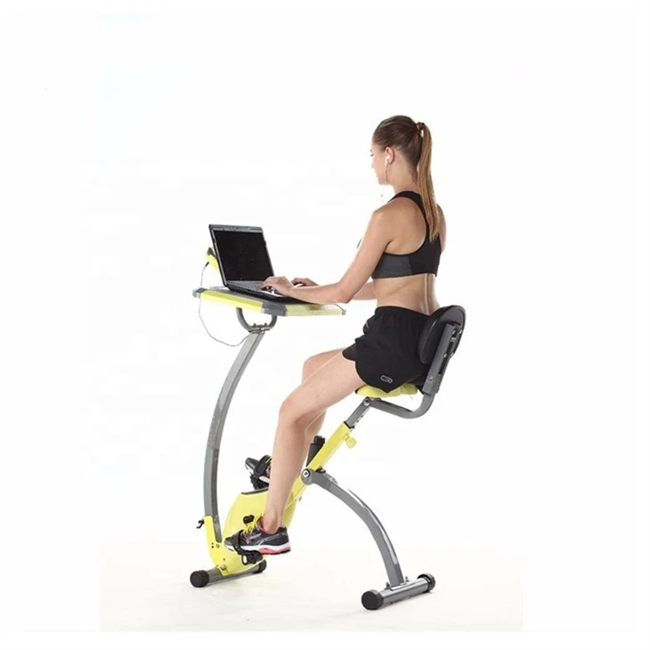Folding Exercise Bike With Computer Desk